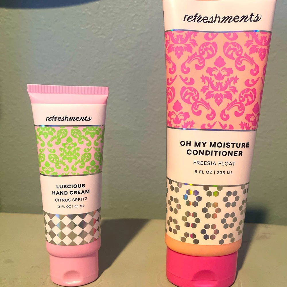 Refreshments hand cream and conditioner. Both new.